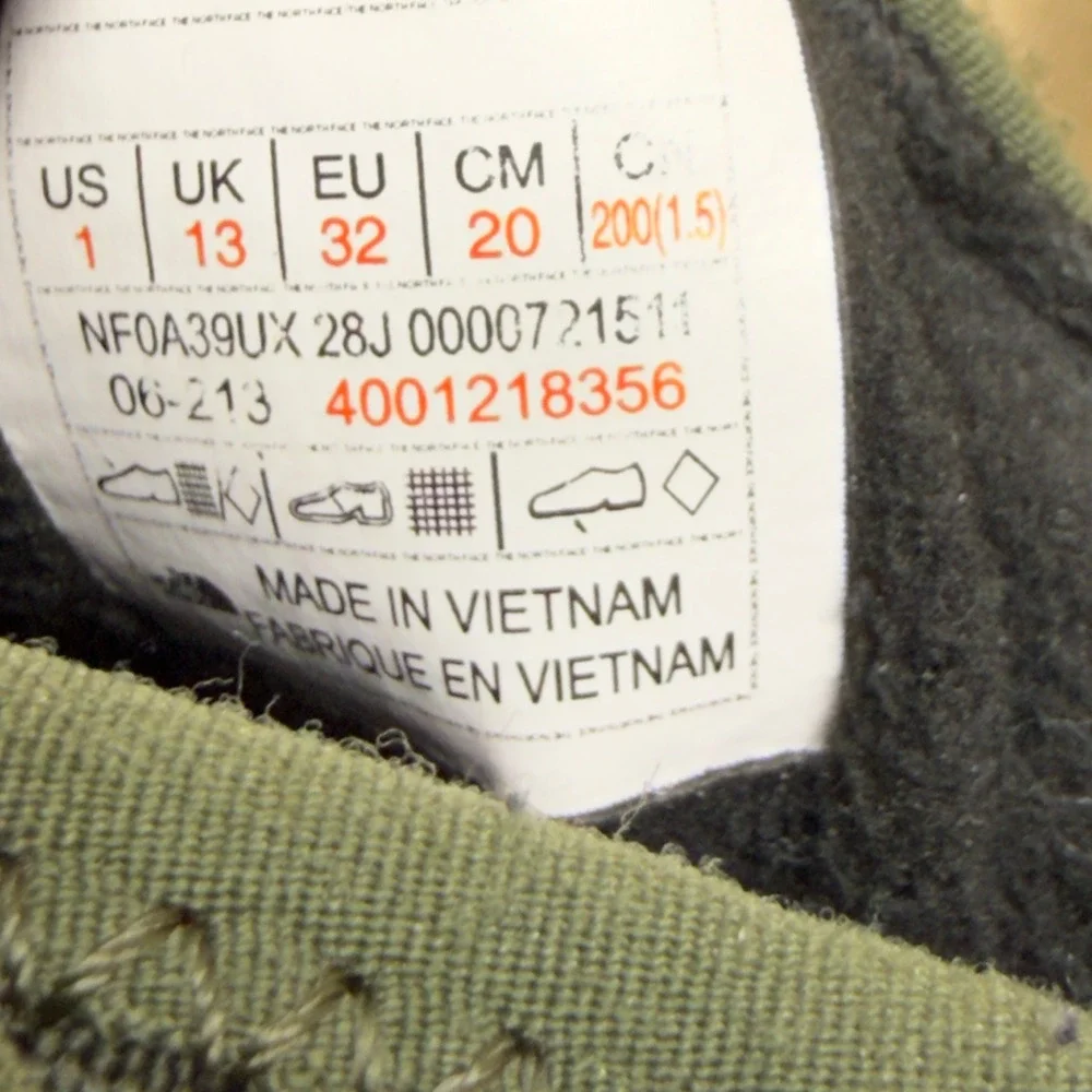 The North Face Kids ThermoBall Traction Mule II‎ Camo Slippers Green Size 1Y